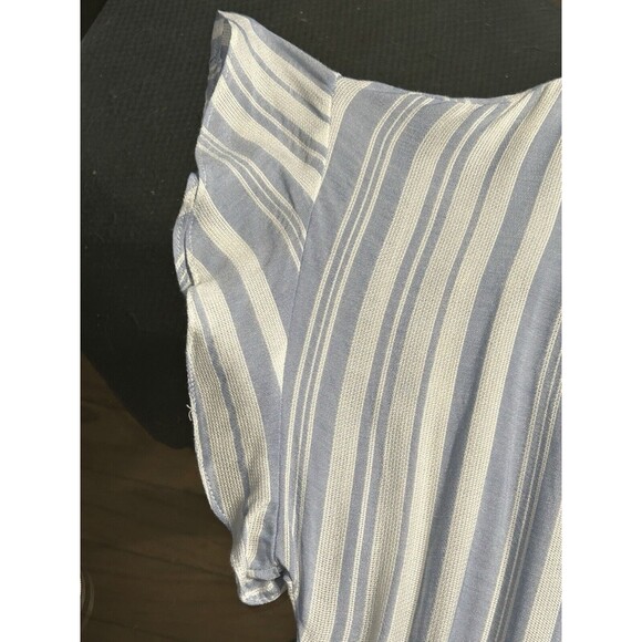 West kei Blue And White Flutter Sleeve Dress With Flounce And Smocking Size L - Picture 3 of 9